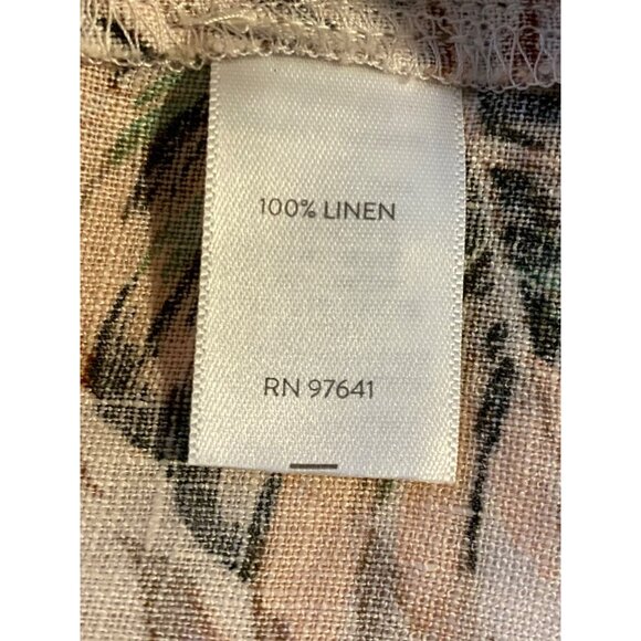J. Jill Love Linen Womens Tropical Print V-Neck Top With 3/4 Sleeves Size L - Picture 4 of 7